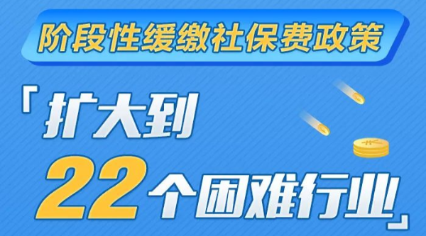 阶段性缓缴社保费政策扩大到22个困难行业！一图了解政策要点